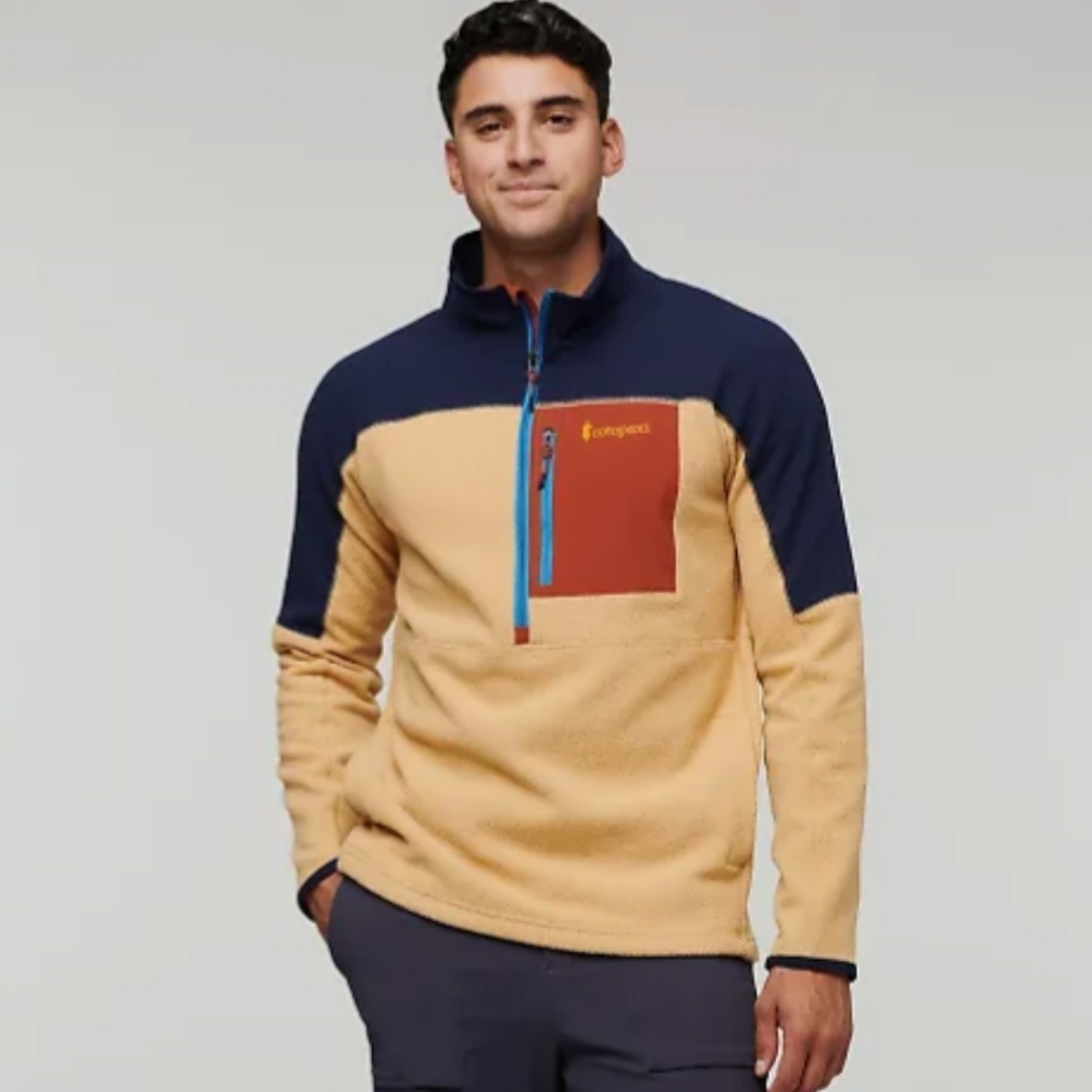 cotopaxi Navy, Tan & Rust Quarter-Zip Fleece Pullover